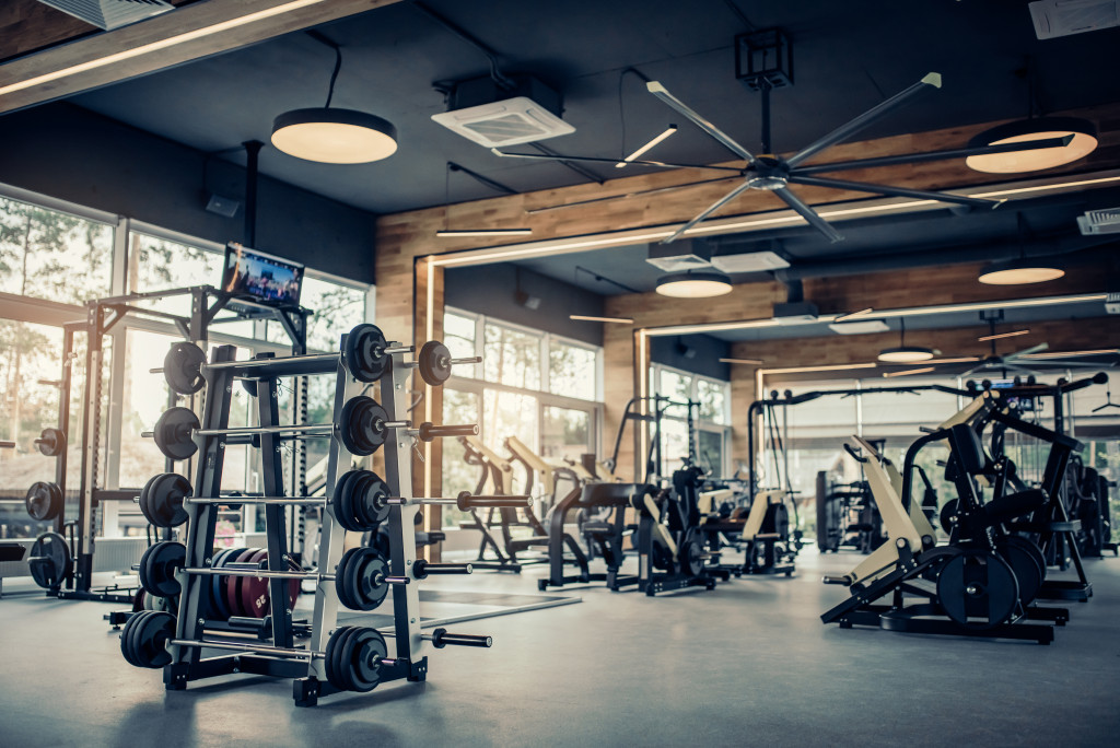 empty gym interior with equipment